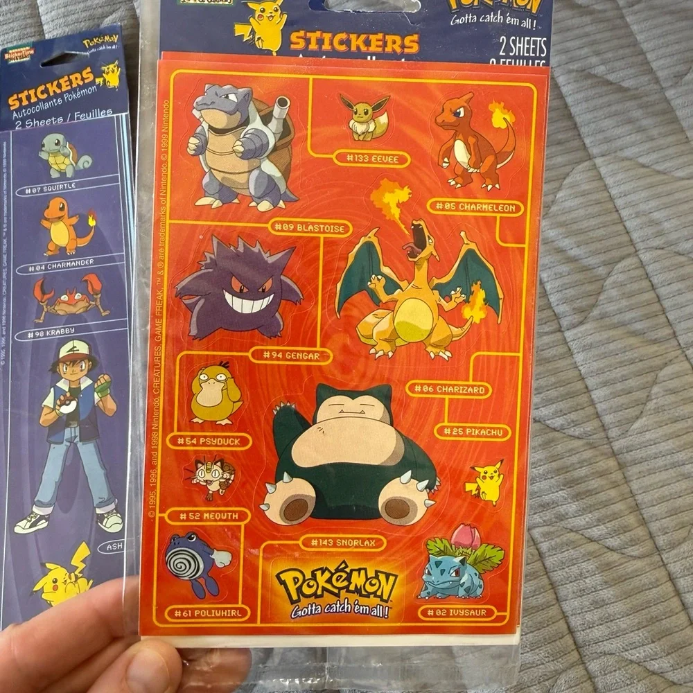 New in Package Vintage 90’s Pokemon Sticker Sheets Bundle